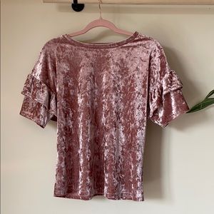 Crushed Rose Velvet Top